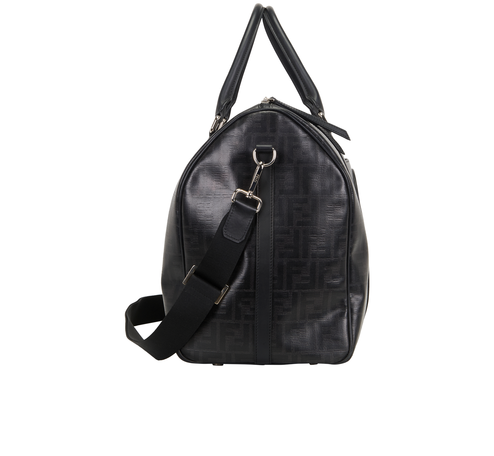 FF Logo Weekender, &pound;950, Handbags, Black, Canvas/Leather, Side view